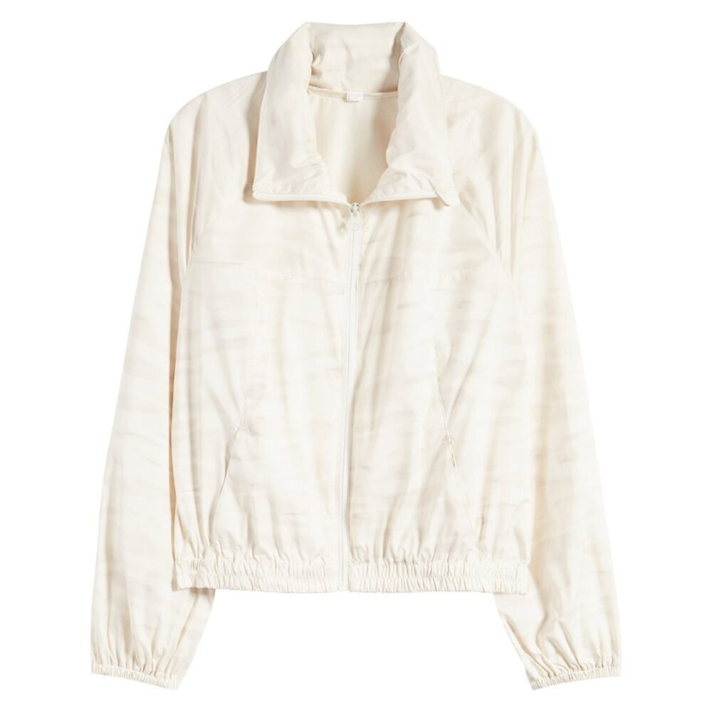 Title: Ace Print Zip Jacket w/ Stowaway Hood – Cream – Size XL NWT - Picture 2 of 11